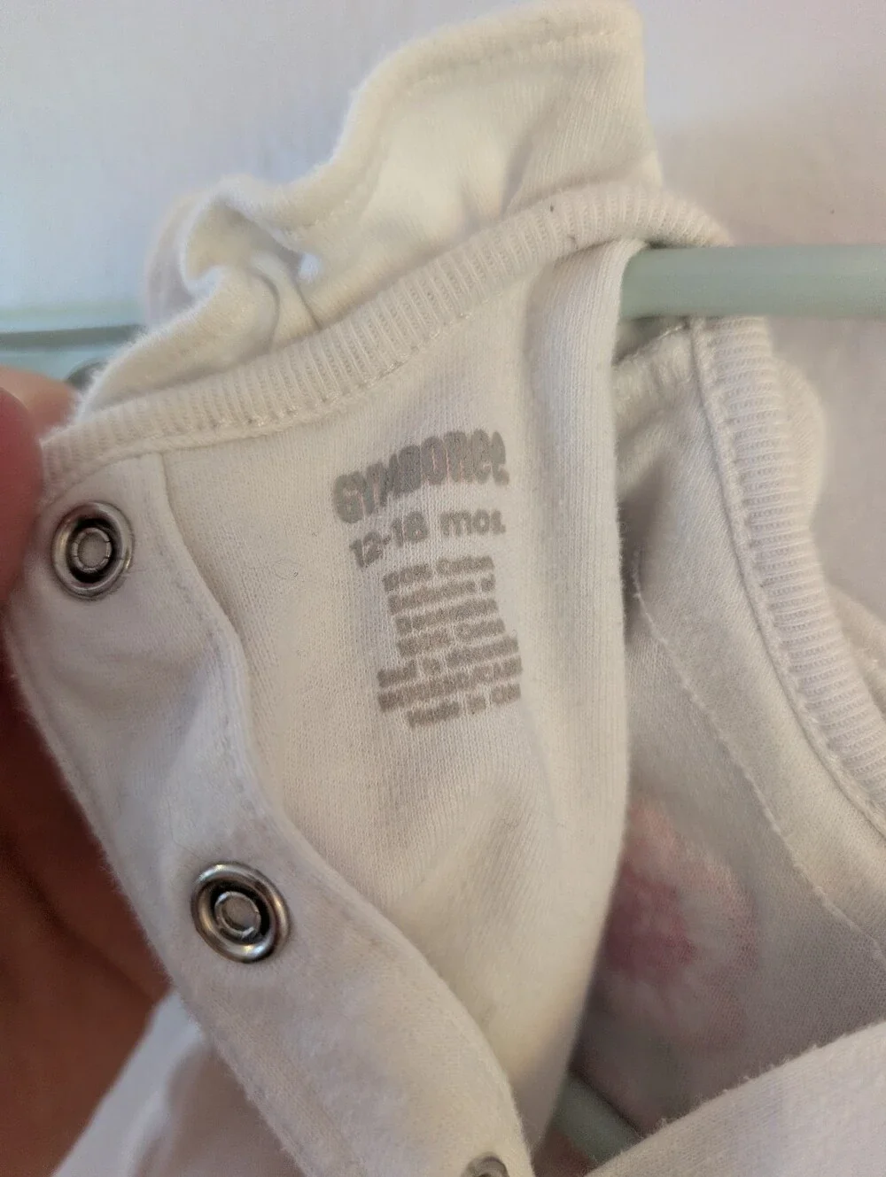 Gymboree White One-Piece Bodysuit with Pink Cherry Blossom Flowers Size 12-18mo